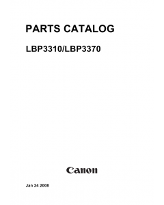 Canon imageCLASS LBP-3310 3370 Parts Catalog Manual