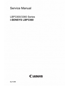 Canon imageCLASS LBP-3360 Service Manual