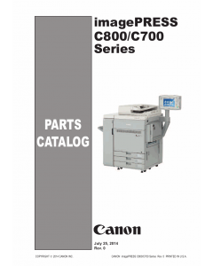 Canon imagePRESS C800 C700 Parts Catalog Manual