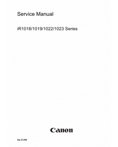 Canon imageRUNNER-iR 1018 1019 1022 1023 Service Manual