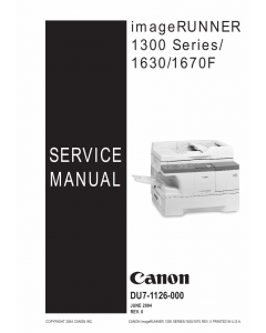 Canon imageRUNNER-iR 1630 1670F 1300 Service Manual