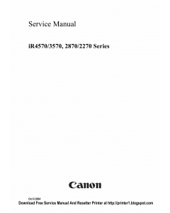 Canon imageRUNNER-iR 2270 2870 3570 4570 Service Manual