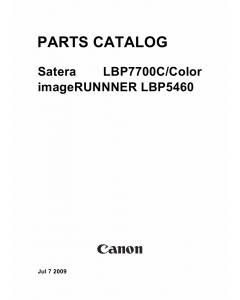 Canon imageRUNNER-iR LBP-7750 7700C 5460 Parts Catalog Manual