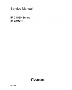 Canon imageRUNNER iR-C1020 C1021i Parts and Service Manual