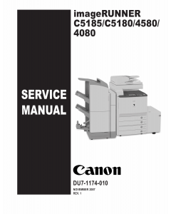 Canon imageRUNNER iR-C5185 C5180 C4580 C4080 Parts and Service Manual