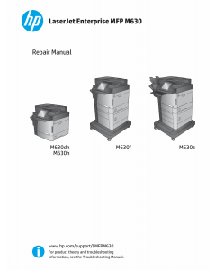 HP LaserJet Enterprise M630 Parts and Repair Manual PDF download