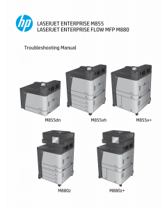 HP LaserJet Enterprise M855 M880 FlowMFP Troubleshooting Manual PDF download