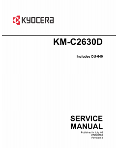 KYOCERA ColorCopier KM-C2630D Parts and Service Manual