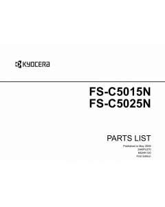 KYOCERA ColorLaserPrinter FS-C5015N C5025 Parts Manual