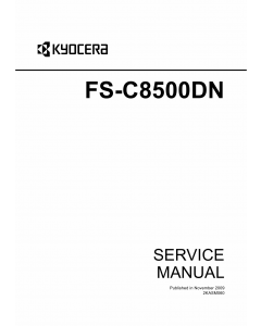 KYOCERA ColorLaserPrinter FS-C8500DN Parts and Service Manual