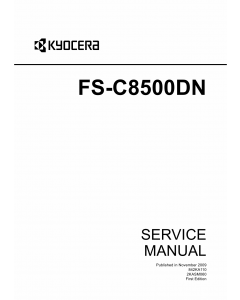 KYOCERA ColorLaserPrinter FS-C8500DN Service Manual