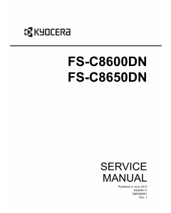 KYOCERA ColorLaserPrinter FS-C8600DN 8650DN Service Manual