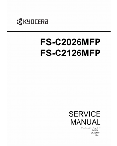 KYOCERA ColorMFP FS-C2026MFP C2126MFP Service Manual
