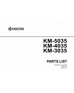 KYOCERA Copier KM-3035 4035 5035 Parts Manual