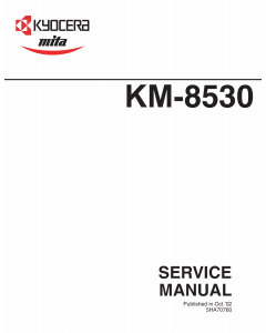 KYOCERA Copier KM-8530 Parts and Service Manual