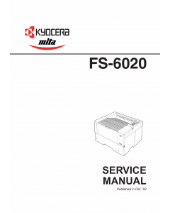 KYOCERA LaserPrinter FS-6020 Parts and Service Manual