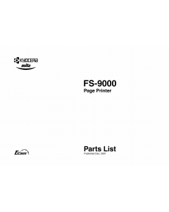 KYOCERA LaserPrinter FS-9000 Parts Manual