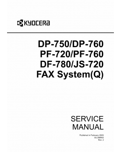 KYOCERA Options DP-750 760 PF-720 760 780 JS-720 Fax-System-Q Parts and Service Manual