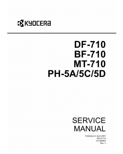 KYOCERA Options Document-Feeder DF-710 BF-710 MT-710 PH-5A-5C-5D Service Manual