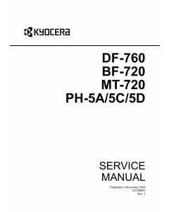 KYOCERA Options Document-Feeder DF-760 BF-720 MT-720 PH-5A 5C 5D Parts and Service Manual