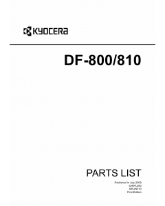 KYOCERA Options Document-Feeder DF-800 810 for-550c-650c-750c Parts Manual