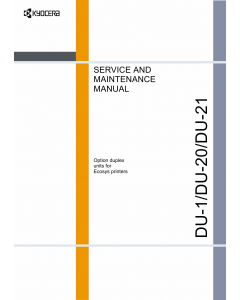 KYOCERA Options Duplexer-DU-1-20-21 Parts and Service Manual
