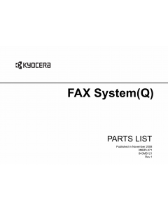 KYOCERA Options FAX-System-Q for TASKalfa 250ci 300ci 400c i500ci Parts Manual
