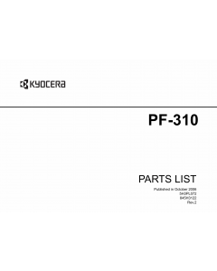 KYOCERA Options Paper-Feeder-PF-310 Extra-Tray Parts Manual