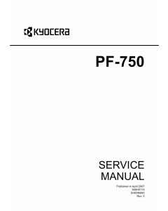 KYOCERA Options Paper-Feeder-PF-750 KM-C2525E C3225E C3232E C4035E Service Manual