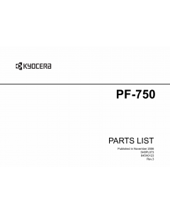 KYOCERA Options Paper-Feeder-PF-750 Parts Manual