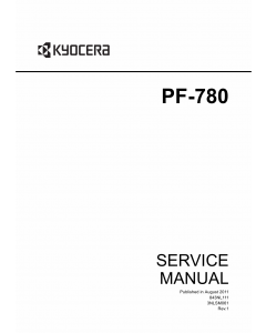 KYOCERA Options Paper-Feeder-PF-780 FS-C8600DN 8650DN Service Manual
