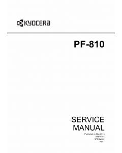 KYOCERA Options Paper-Feeder-PF-810 Service Manual