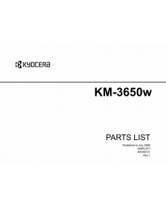 KYOCERA WideFormat KM-3650w Parts Manual