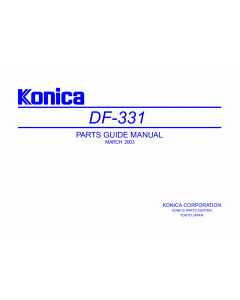 Konica-Minolta Options DF-331 Parts Manual