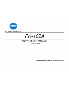 Konica-Minolta Options FK-102A Parts Manual