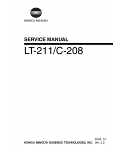 Konica-Minolta Options LT-211 C-208 Service Manual