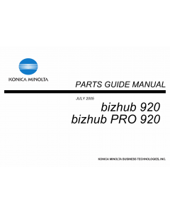 Konica-Minolta bizhub-PRO 920 Parts Manual