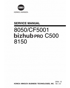 Konica-Minolta bizhub-PRO C500 8050 8150 CF5001 Service Manual
