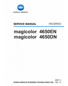 Konica-Minolta magicolor 4650DN 4650EN FIELD-SERVICE Service Manual