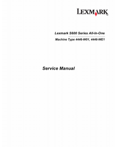 Lexmark All-In-One S600 4446 Service Manual