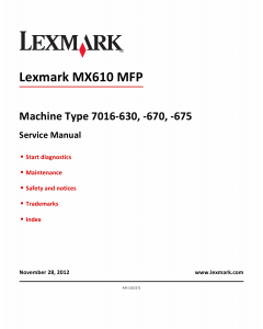 Lexmark MX MX610 MX611 7016 Service Manual