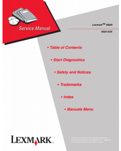 Lexmark W W820 4025 Service Manual
