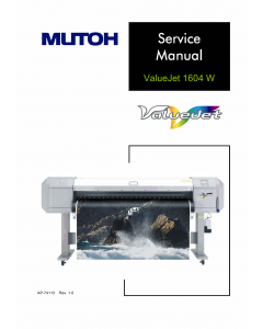 MUTOH ValueJet VJ 1604W W1 W2 Service and Parts Manual