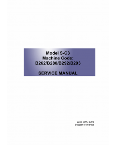 RICOH Aficio MP-161LN MP161L MP161 B262 B280 B292 B293 Service Manual