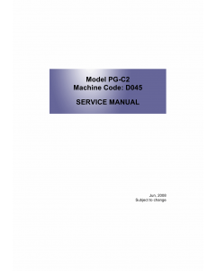 RICOH Aficio MP-C1800 D045 Service Manual