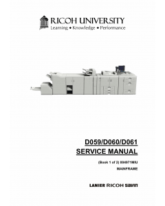 RICOH Aficio Pro-907EX 1107EX 1357EX D059 D060 D061 Service Manual
