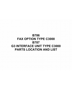 RICOH Options B786 B787 FAX-OPTION-TYPE-C3000 Parts Catalog PDF download