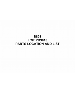 RICOH Options B801 LCIT-PB3010 Parts Catalog PDF download