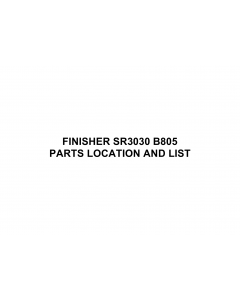 RICOH Options B805 FINISHER-SR3030 Parts Catalog PDF download