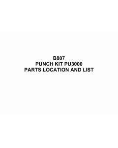 RICOH Options B807 PUNCH-KIT-PU3000 Parts Catalog PDF download